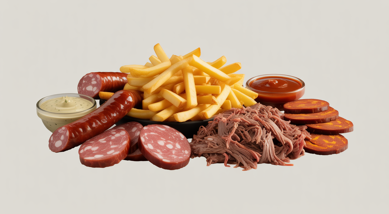 Auténtica Salchipapa Costeña con variedad de carnes y papas fritas