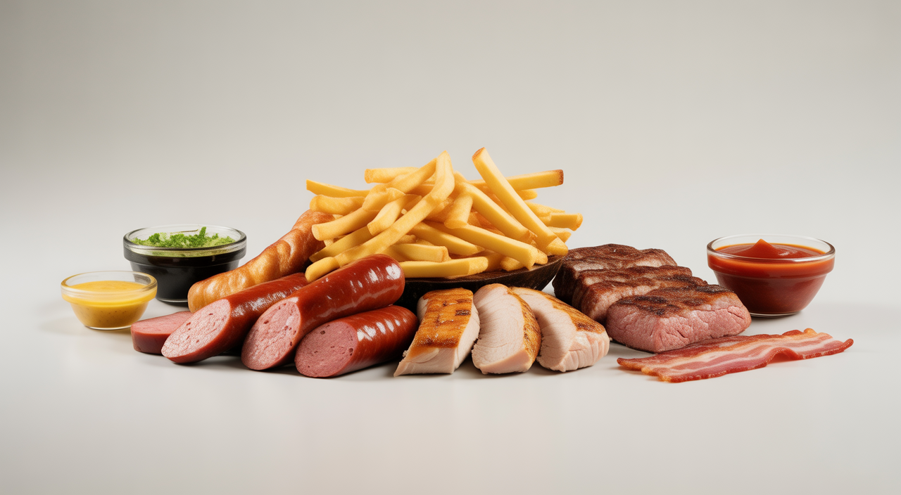 Salchipapas costeñas con butifarra, chorizo y carnes en La Marimonda del Mono